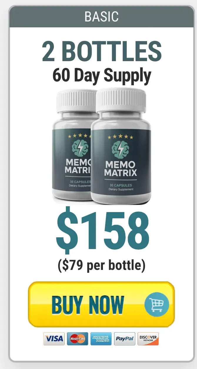 Memo Matrix 2-bottle package — 60-day supply with 60-day guarantee